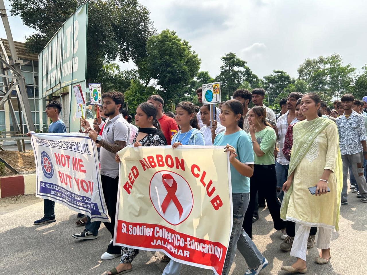 Drug awareness rally by red ribbon club